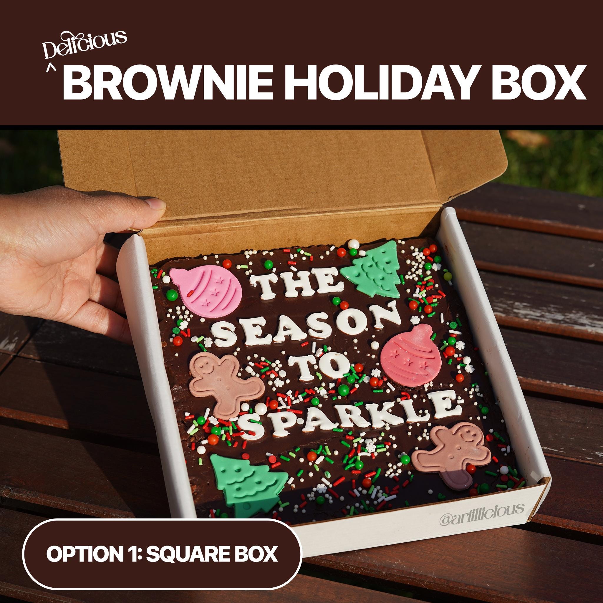 Deluxe Brownie Gift Box | Christmas Gift | Dessert Box | Gourmet Brownies | Holiday Dessert Box | Gifts For Her | Gifts For Him | Organic